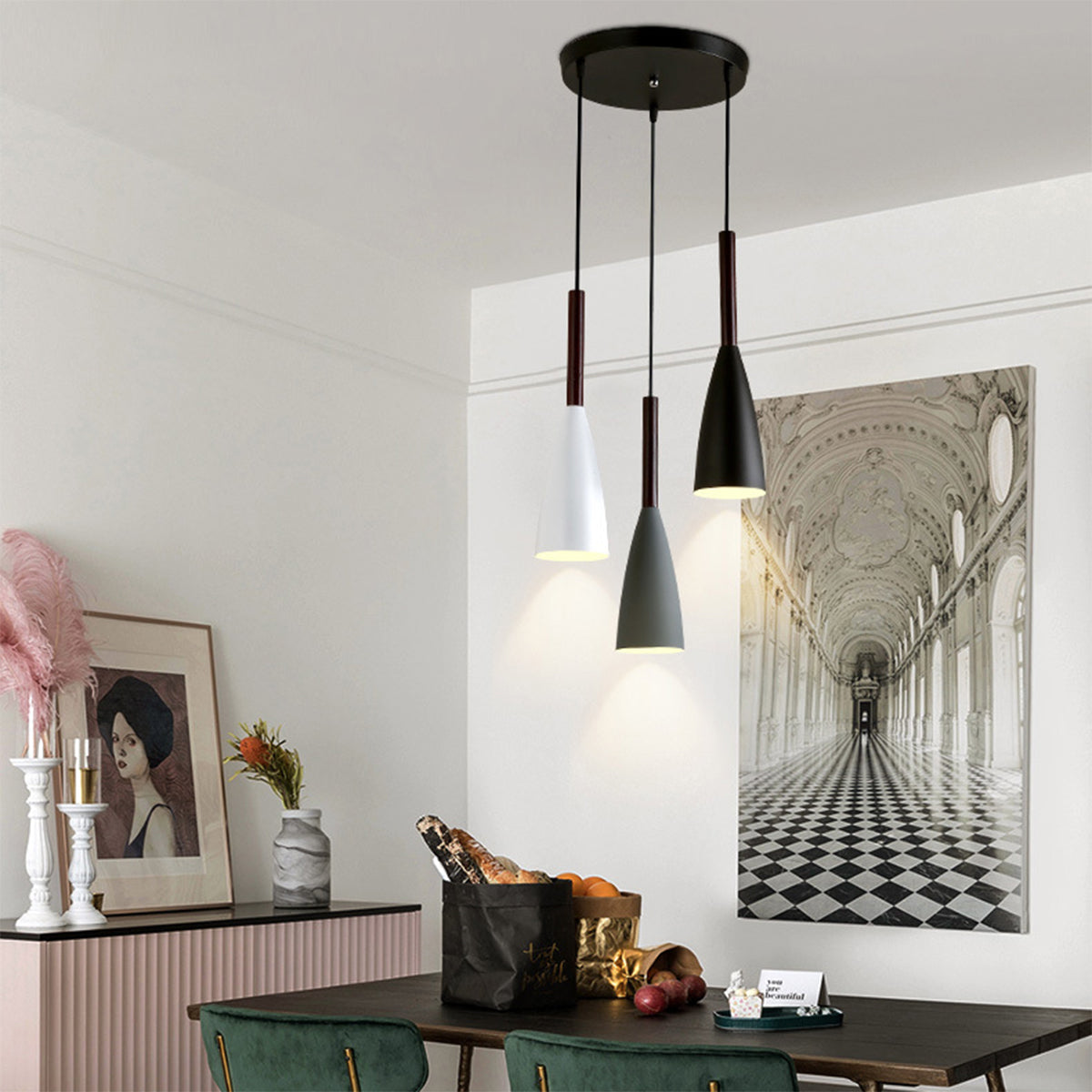 Modern 3-Light Pendant Light Ceiling Lamp