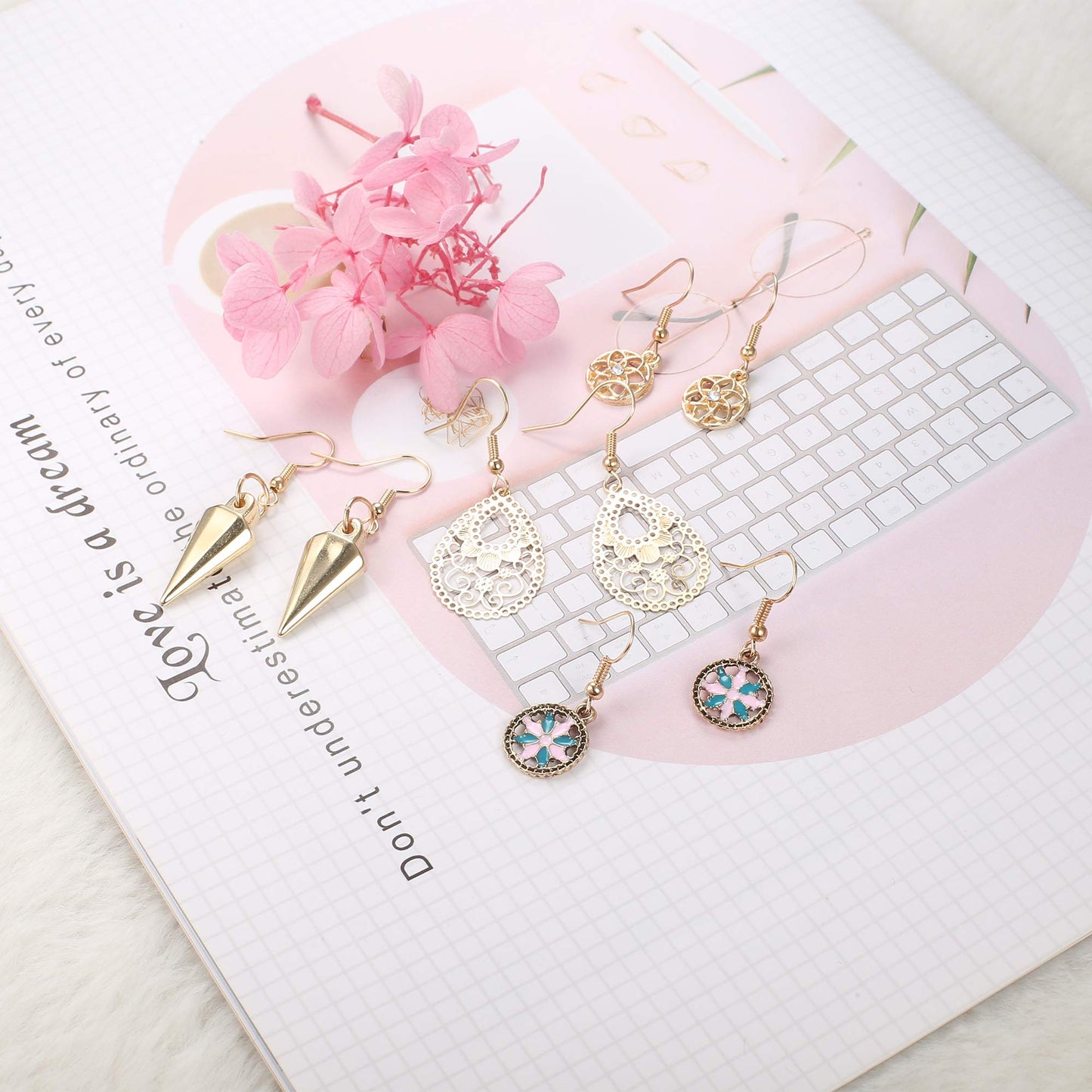 90 Pairs Assorted Multiple Small Stud Cute Bar Geometric Arrow Bow CZ Ball Faux Pearl Earrings Set