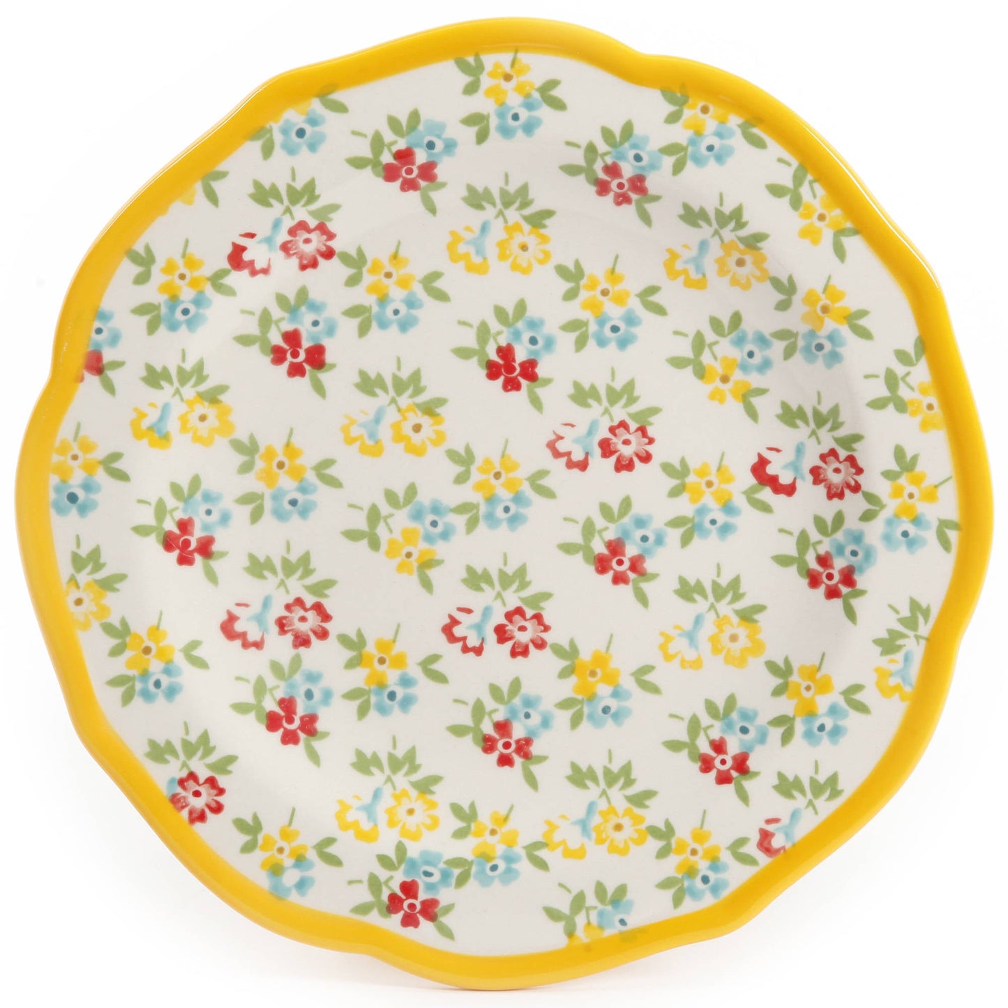 Timeless Floral & Retro Dot 12-Piece Dinnerware Set