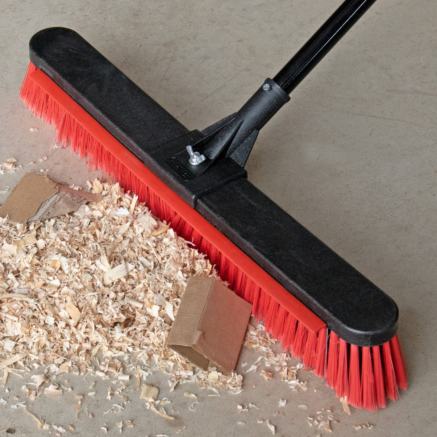 24in Heavy-Duty Multi-Surface Push Broom w/ Squeegee