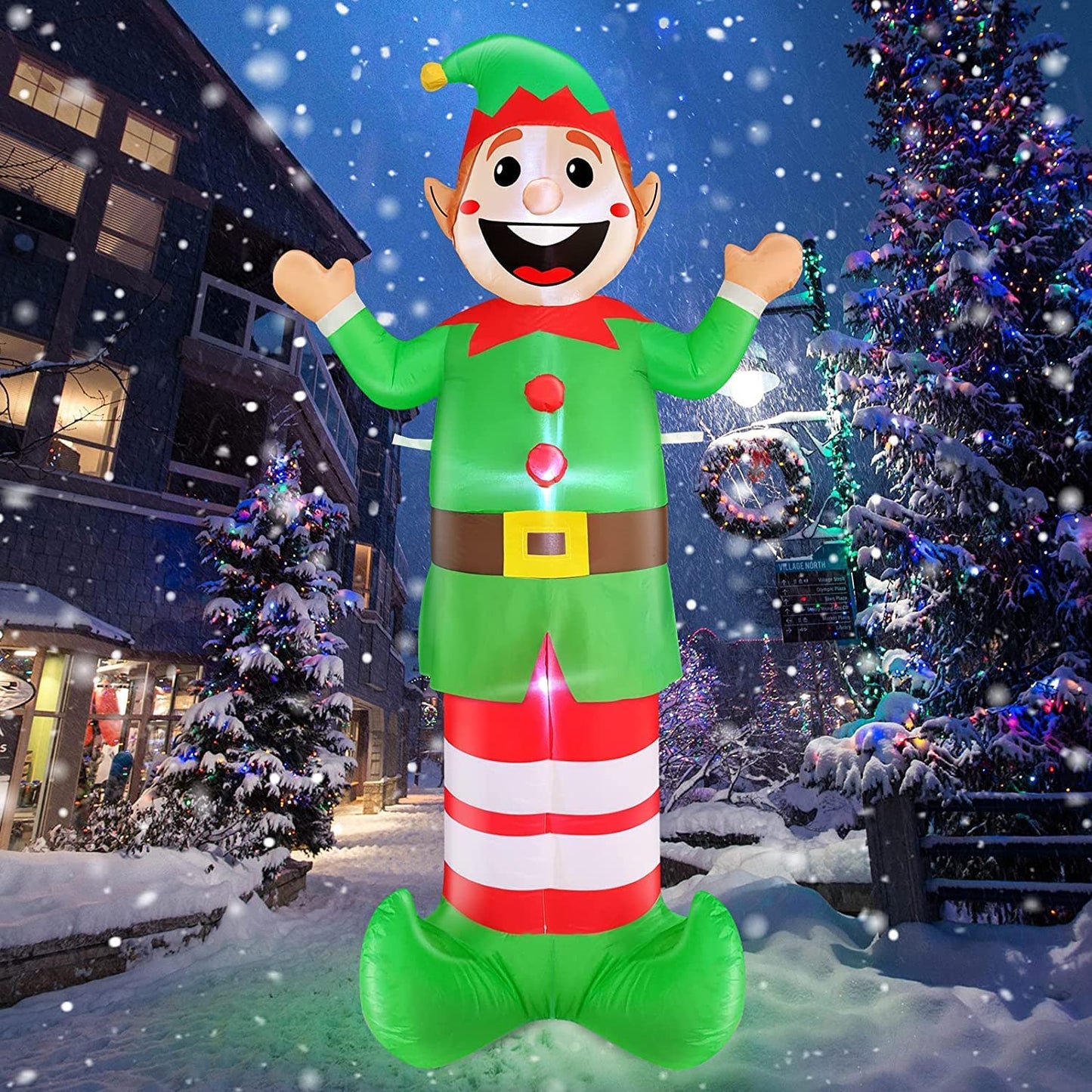 6 Ft Christmas Inflatables Elf w/  LEDs