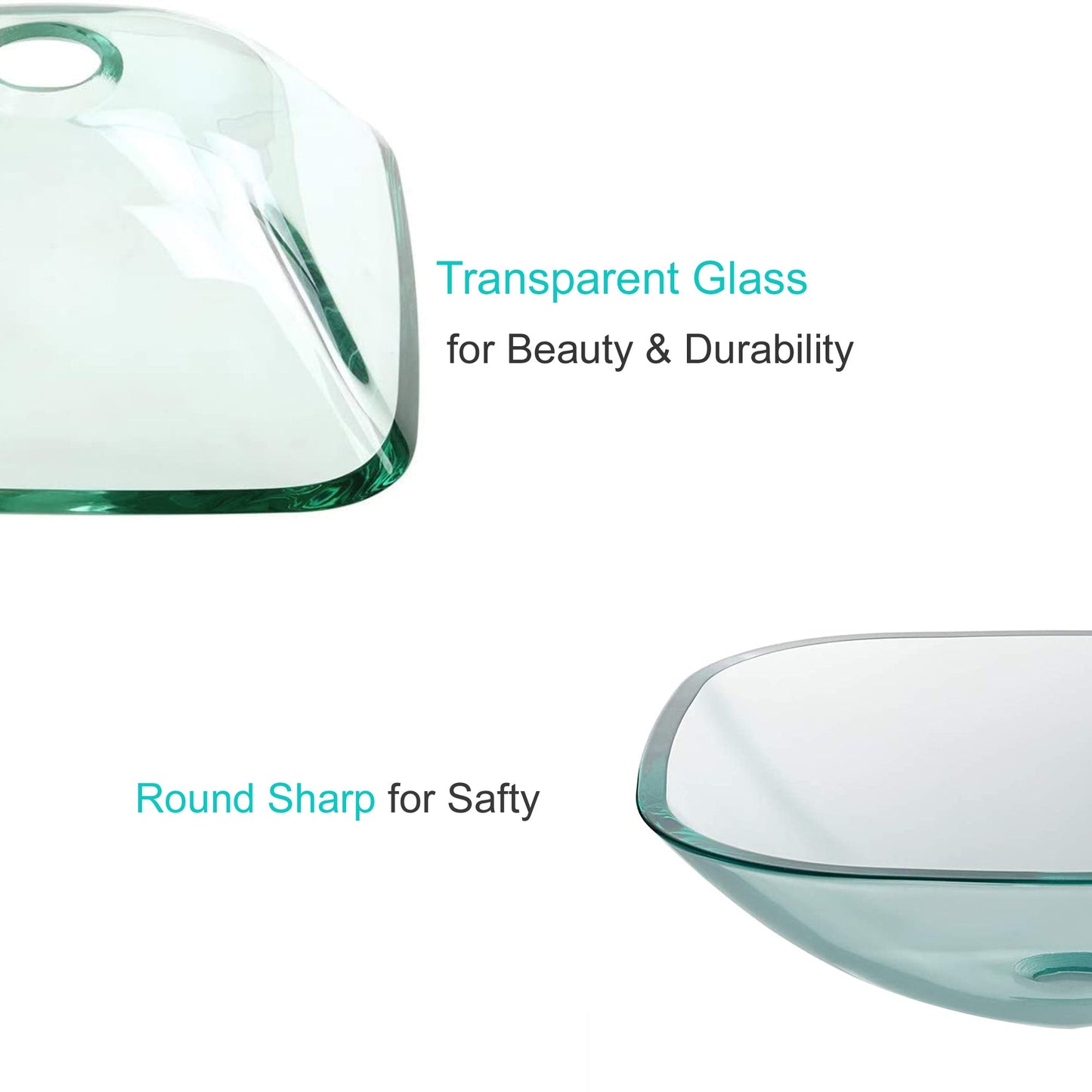 Bathroom Tempered Glass Round Vessel Sink