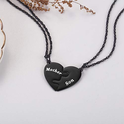 Mother & Son Heart Matching Necklace Set for 2