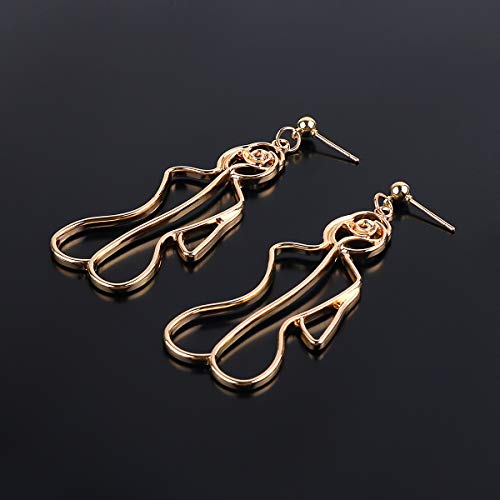 4 Pair Gold Face Earrings Abstract Design