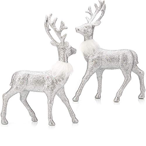 2 Pcs Glitter Reindeer Christmas Decoration