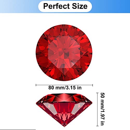 Large Crystal Diamond Paperweight w/ Stand Jewels Decoration 3.5 inch