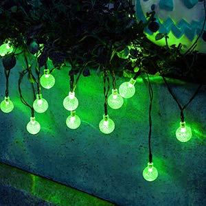 Solar String Lights 60 Led 35.6 Feet Crystal Globe  w/ 8 Lighting Modes