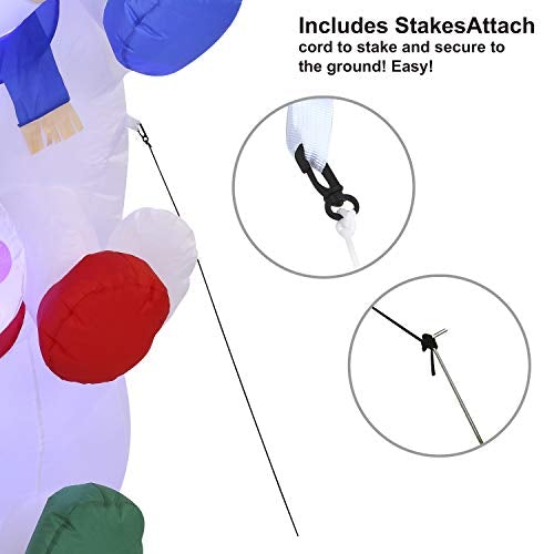 6 FT Snowman Inflatable w/ Build-in LEDs Inflatables Christmas Decoration