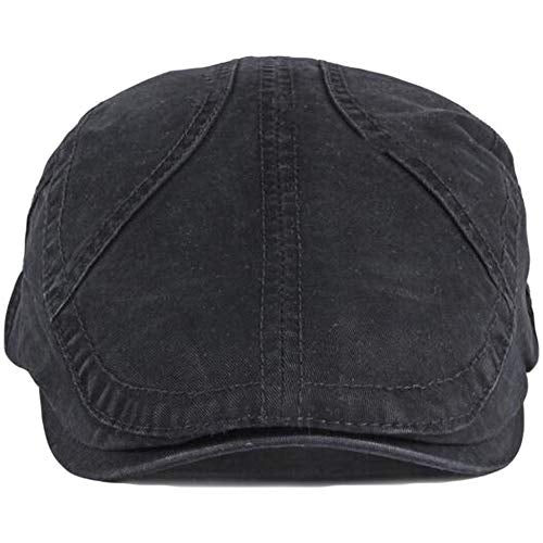 2 Pack Men's Cotton Flat Cap Ivy Gatsby Newsboy Hat (M)