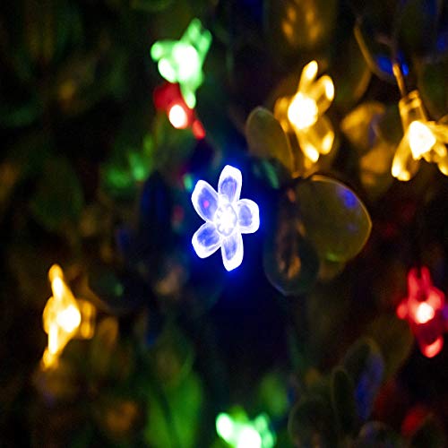 Waterproof Solar Flower Christmas String Fairy Lights