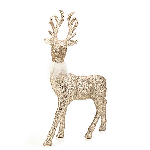 2 Pcs Glitter Reindeer Christmas Decoration