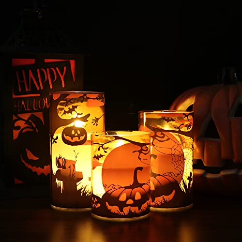 Halloween Flameless Flickering LED Candles with 6-Hour Timer