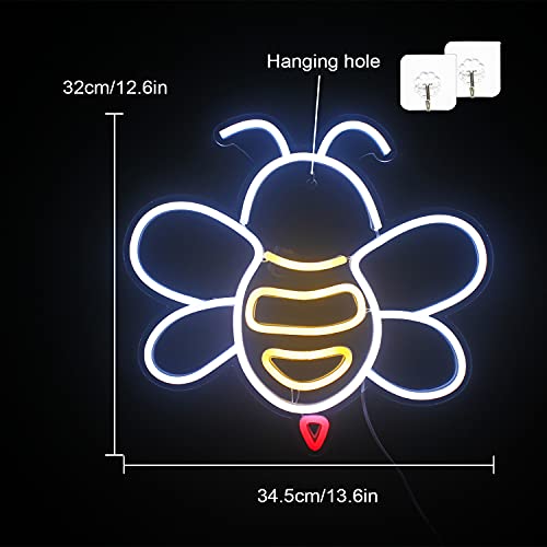 Neon Signs Bee Shaped LED Neon Lights for Wall Decoration