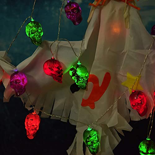 Halloween Skull  String Lights, Battery Operated 8 Mode