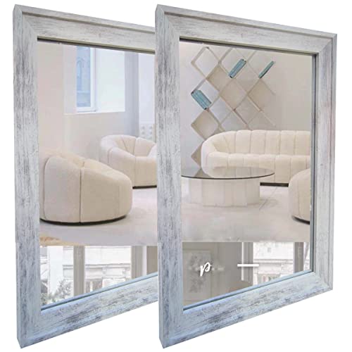 2PCS Farmhouse Frame Accent Wall Mirror (11"X15")