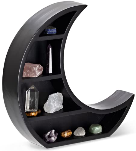 Unique Black Moon Shelf, Crystal Shelf Display Home Decoration