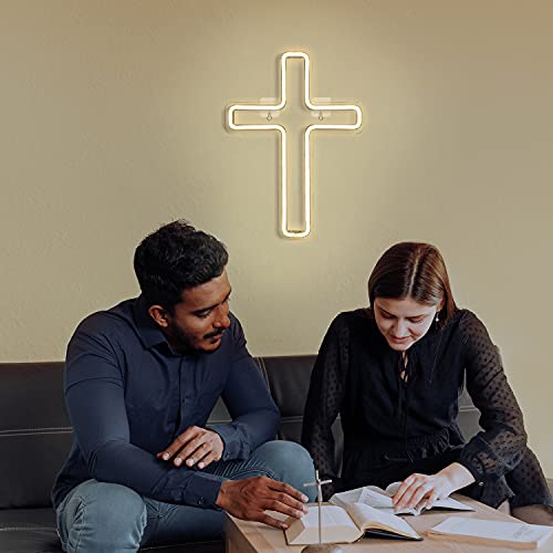 Jesus Cross Neon Signs Led Neon Wall Lights (Warm White)