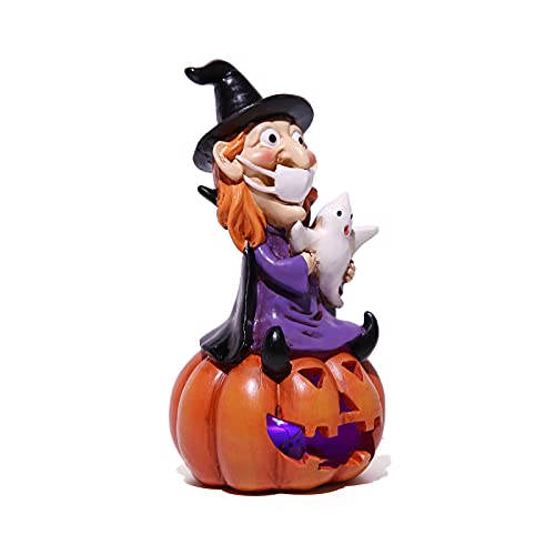 5.7-inch Resin Halloween Pumpkin Decoration, w/ LED Lights