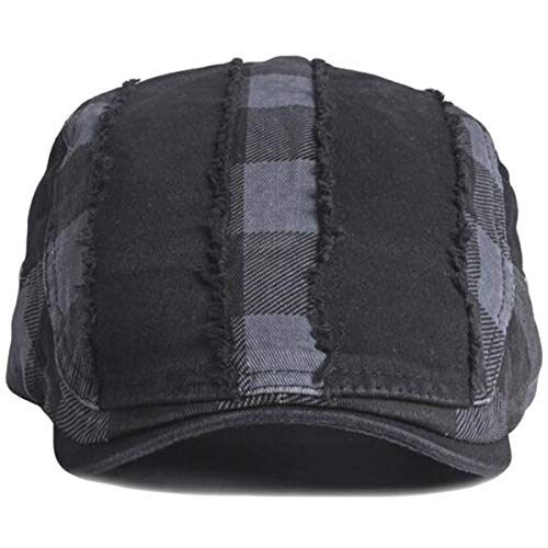 2 Pack Men's Cotton Flat Cap Ivy Gatsby Newsboy Hat (M)