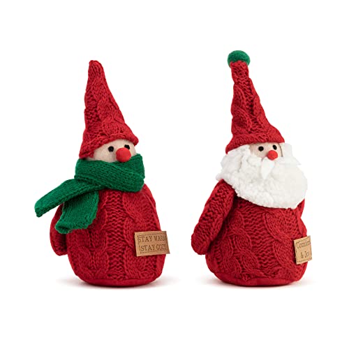 6.5 Inch Gnome Santa and Snowman Christmas Decoration