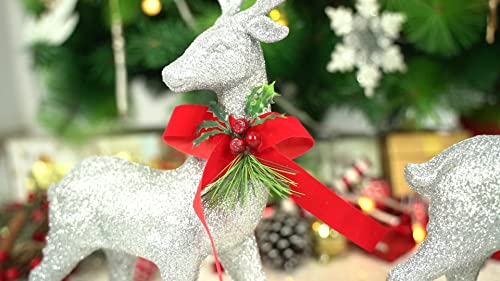 2 Pcs Glitter Reindeer Christmas Decoration