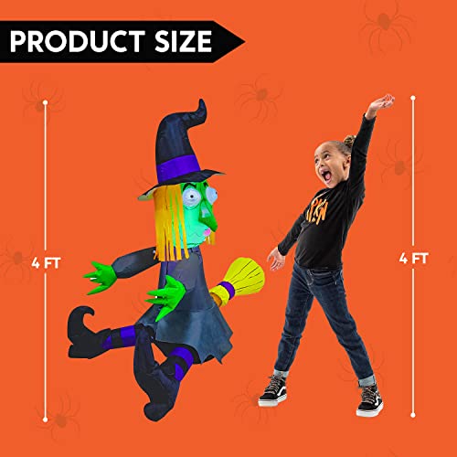 4 FT Tall Halloween Inflatable Witch w/ LED