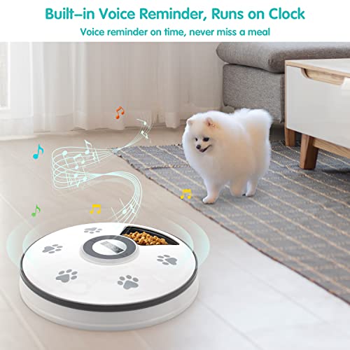 Automatic Pet Feeders w/ Digital Clock - 5 Meals Portion w/ Voice Reminder