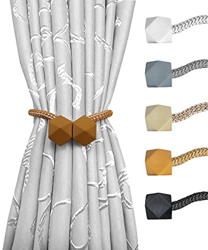 Magnetic Curtain Tiebacks- 2 pcs Beige European Style