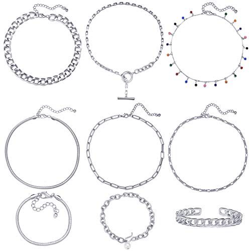 Gold Chain Necklace & Bracelet Sets for Women