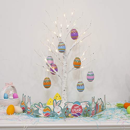 LED Easter Birch Tree Lights w/ Eggs Battery Powered