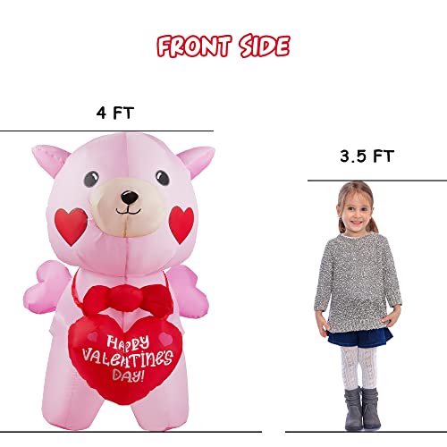 4 FT Llama w/ Built in LED Heart Inflatable Valentines Day Decoration