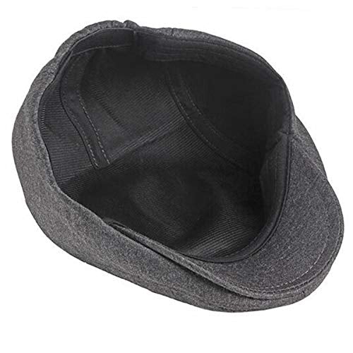 2 Pack Men's Cotton Flat Cap Ivy Gatsby Newsboy Hat (M)