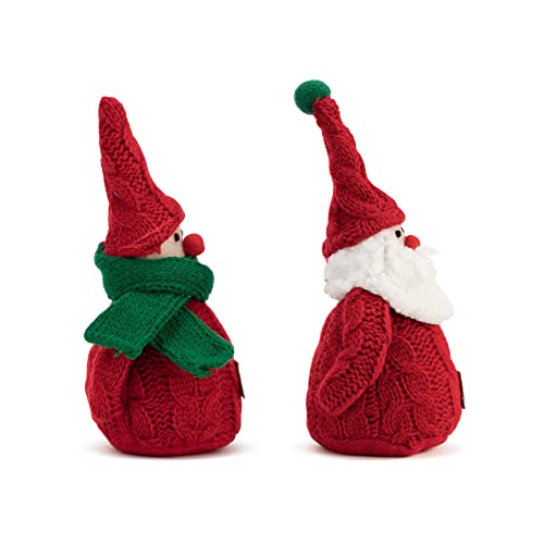 6.5 Inch Gnome Santa and Snowman Christmas Decoration