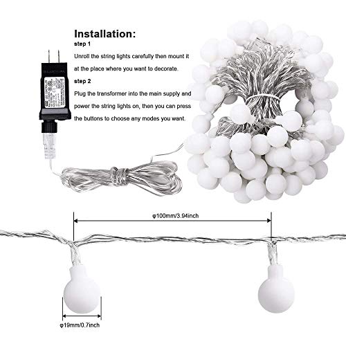 Globe Pastel Easter String Lights, 33ft 100 LED 8 Lighting Modes w/ Timer - Multicolor