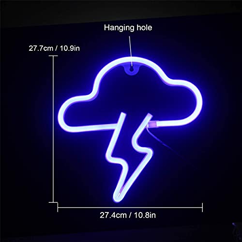 Cloud-Lightning Neon Sign Lights w/ USB or Battery Operated