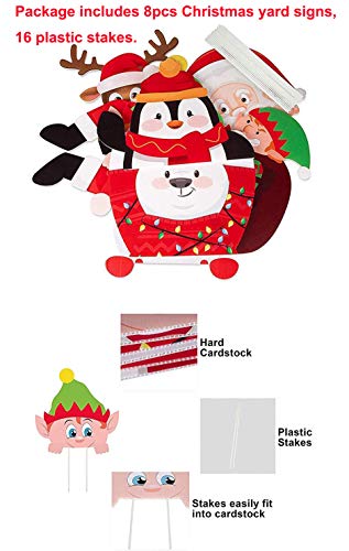 8PCS Christmas Yard Signs Stakes Decorations