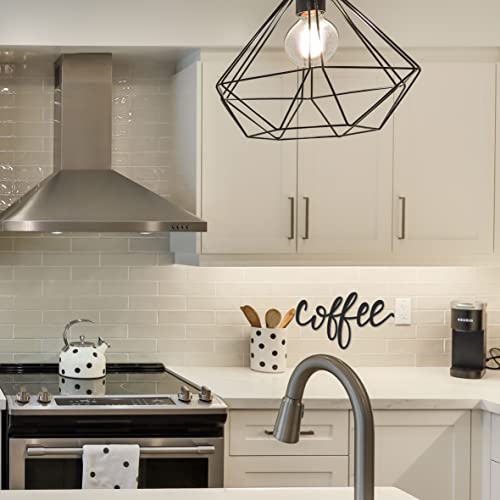 Coffee Metal Signs for Kitchen Coffee Corner Decor Black, 13.70' x 7.90'