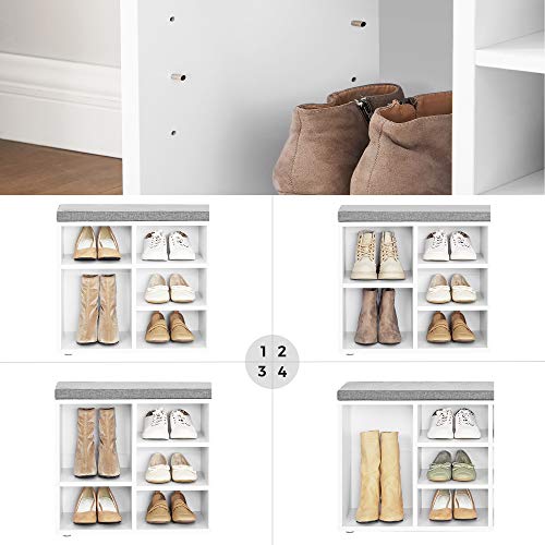 Shoe Bench Storage Rack w/ 10 Compartments, & Cushion