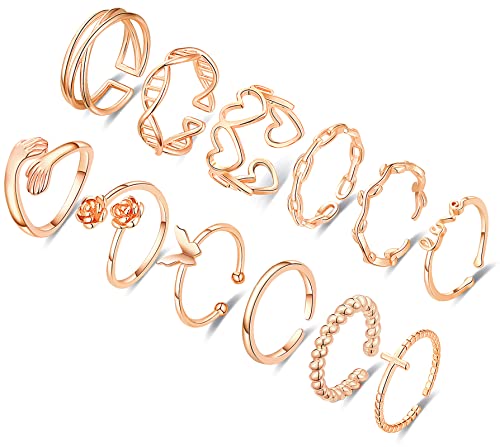 12PCS Adjustable Knuckle Rings for Women