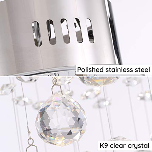 Modern Lighting Raindrop Crystal Chandelier  D7.9" x H29.5"