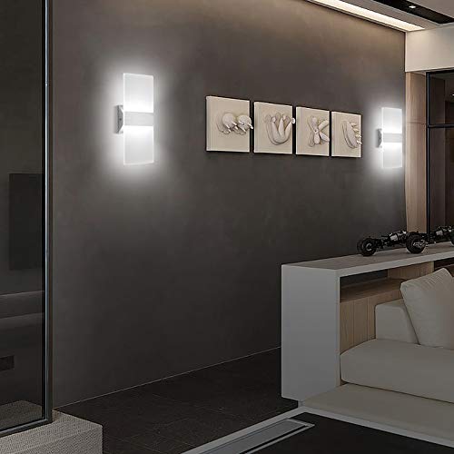 Modern Wall Sconce 12W, Set of 2 LED Wall Lamp