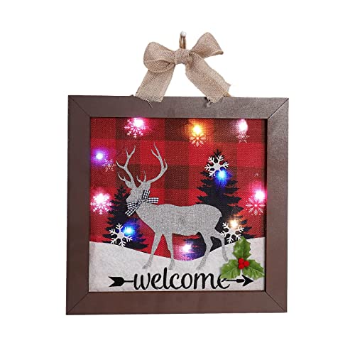 Christmas Hanging Sign with Led Lights Decoration