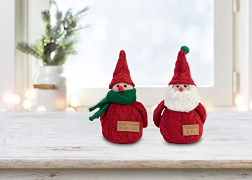 6.5 Inch Gnome Santa and Snowman Christmas Decoration