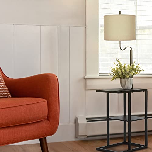 Modern Floor Lamp W/ End Table & USB Charging Port