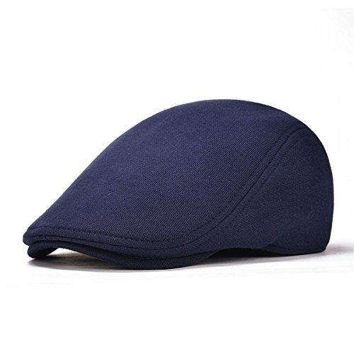 2 Pack Men Cotton Newsboy Cap Soft Fit Cabbie Hat