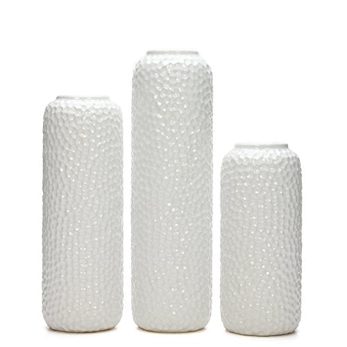 Set of 3 Ceramic Vase -Tall 12 Inch Medium 10 Inch Short 8 Inch High
