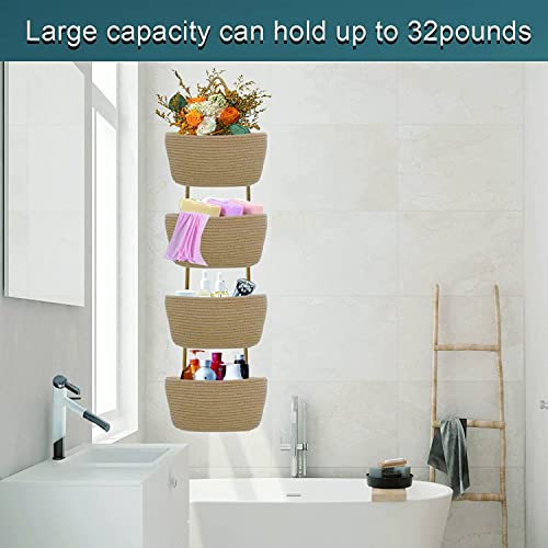 4 Tieer Over the Door Hanging Storage Basket