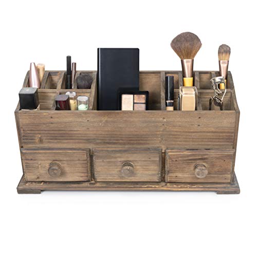 Vanity Drawer Beauty Organizer 3 Drawers - Wooden Cosmetic Storage Box