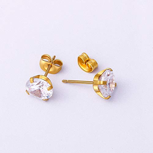 5 Pairs Stud Earrings Set, Hypoallergenic 3-8mm