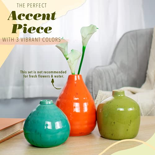 3 Packs - Modern Farmhouse Decor Ceramic Vase for Home Decoration
